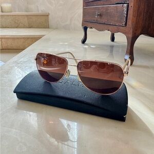 Women's Gold Aviator Sunglasses